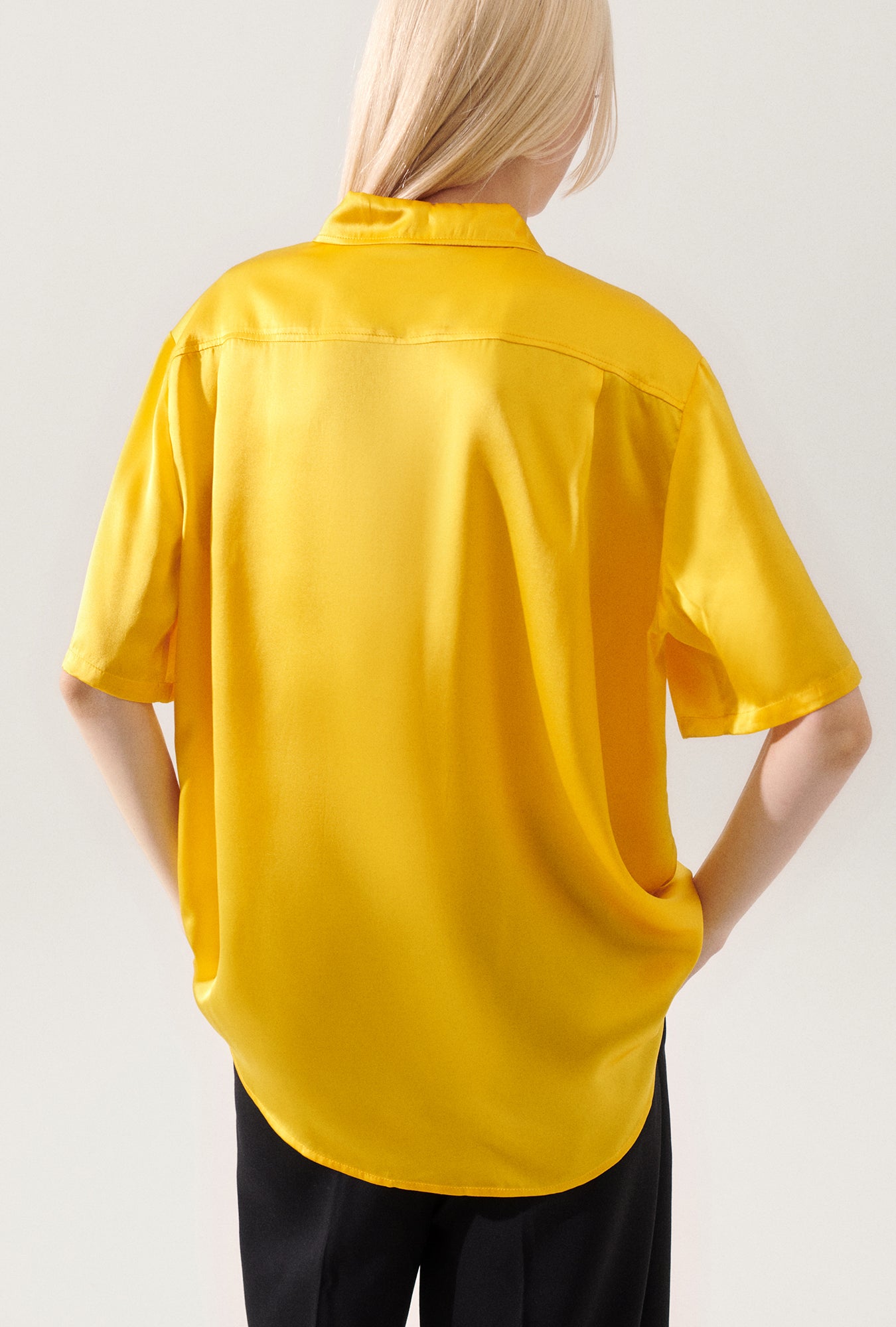 Chemise Boyfriend Manches Courtes Jaune Souci