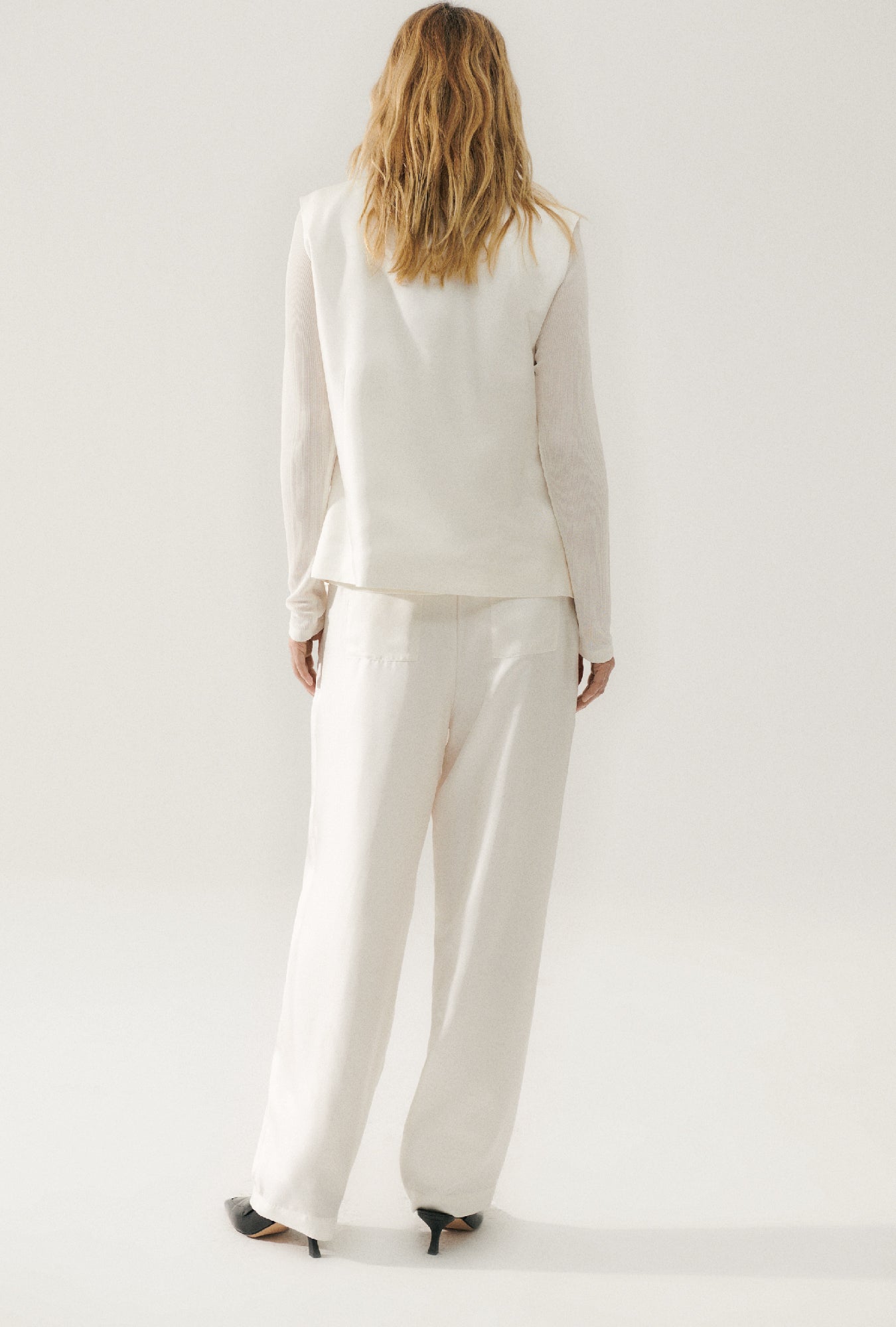 Gilet souple en sergé blanc