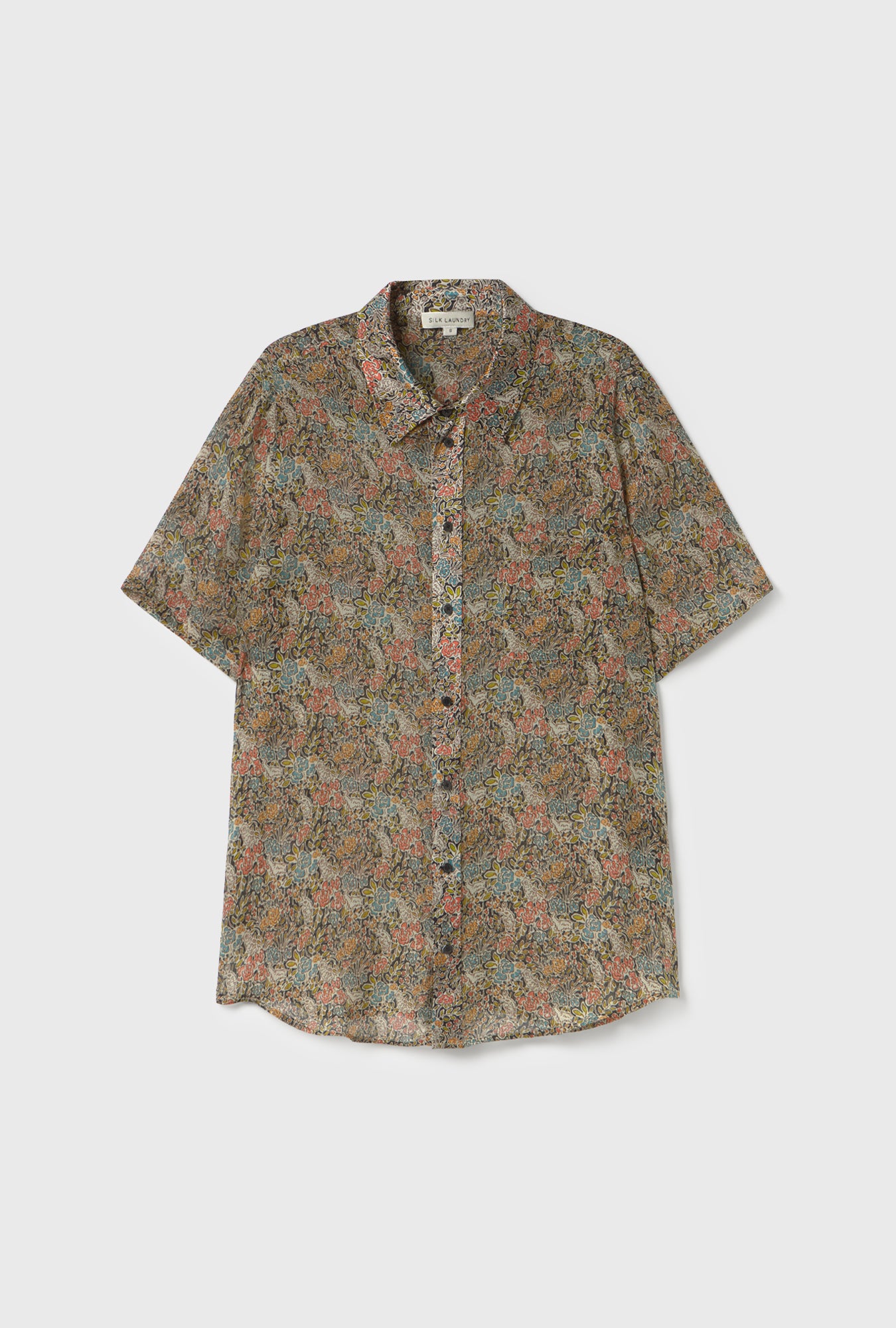 Chemisier Boyfriend en Chiffon à Manches Courtes Imprimé Floral Sugar