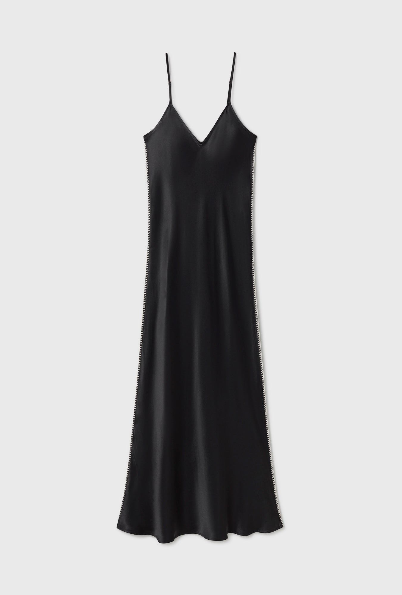 Robe sans manches 90s, point de feston, noire