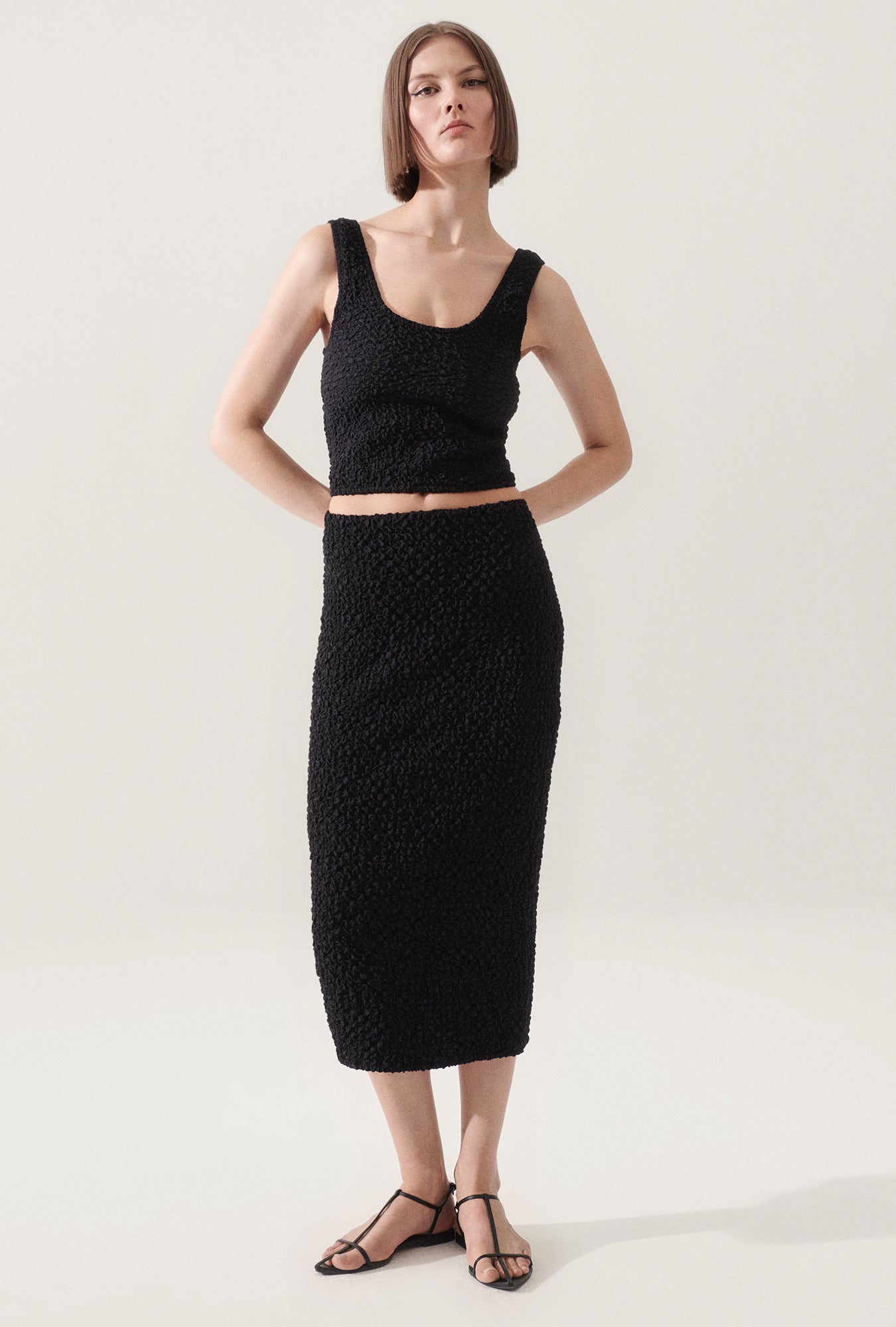 Jupe midi Popcorn noire
