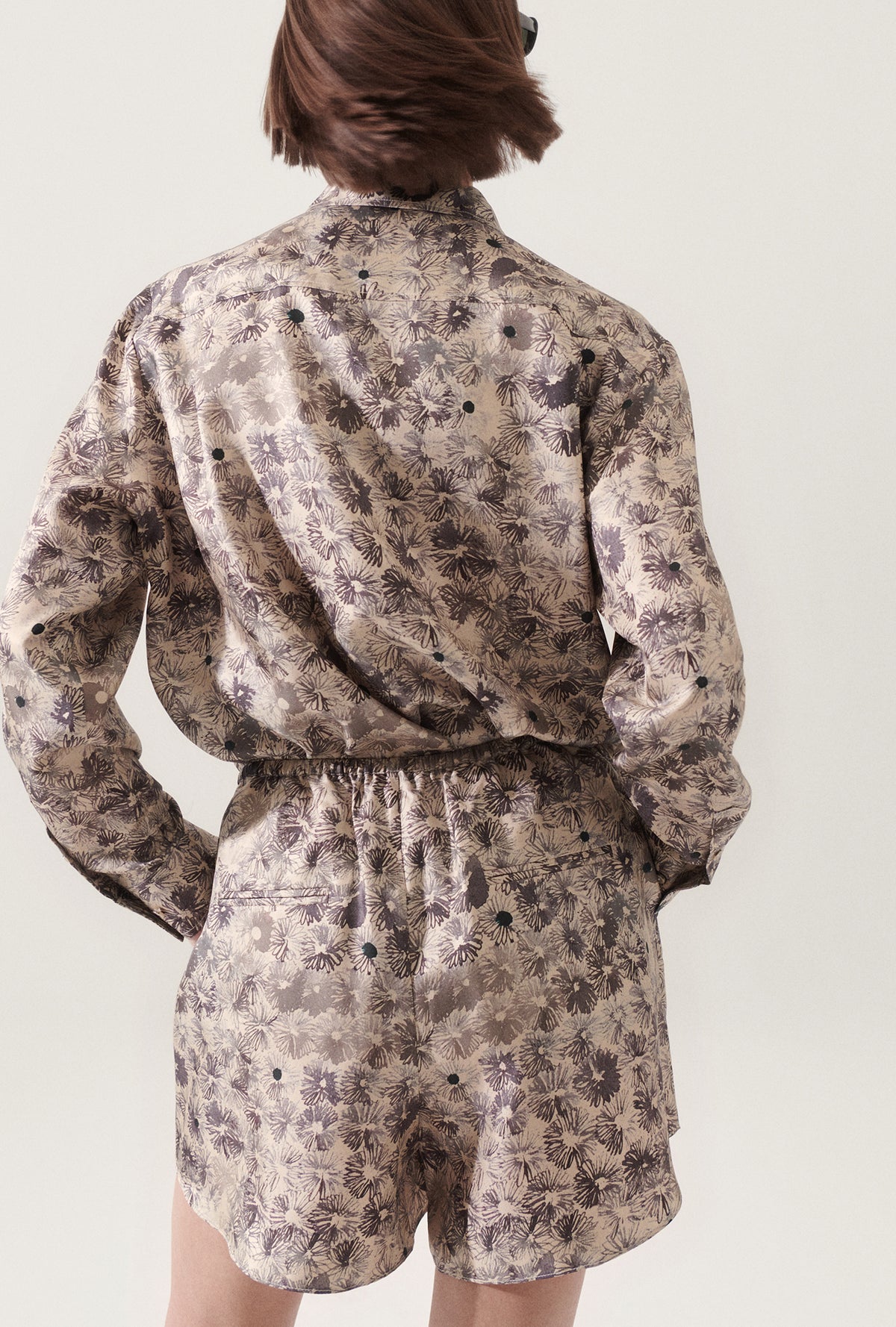 Short Twill Racer Fleuri Aster