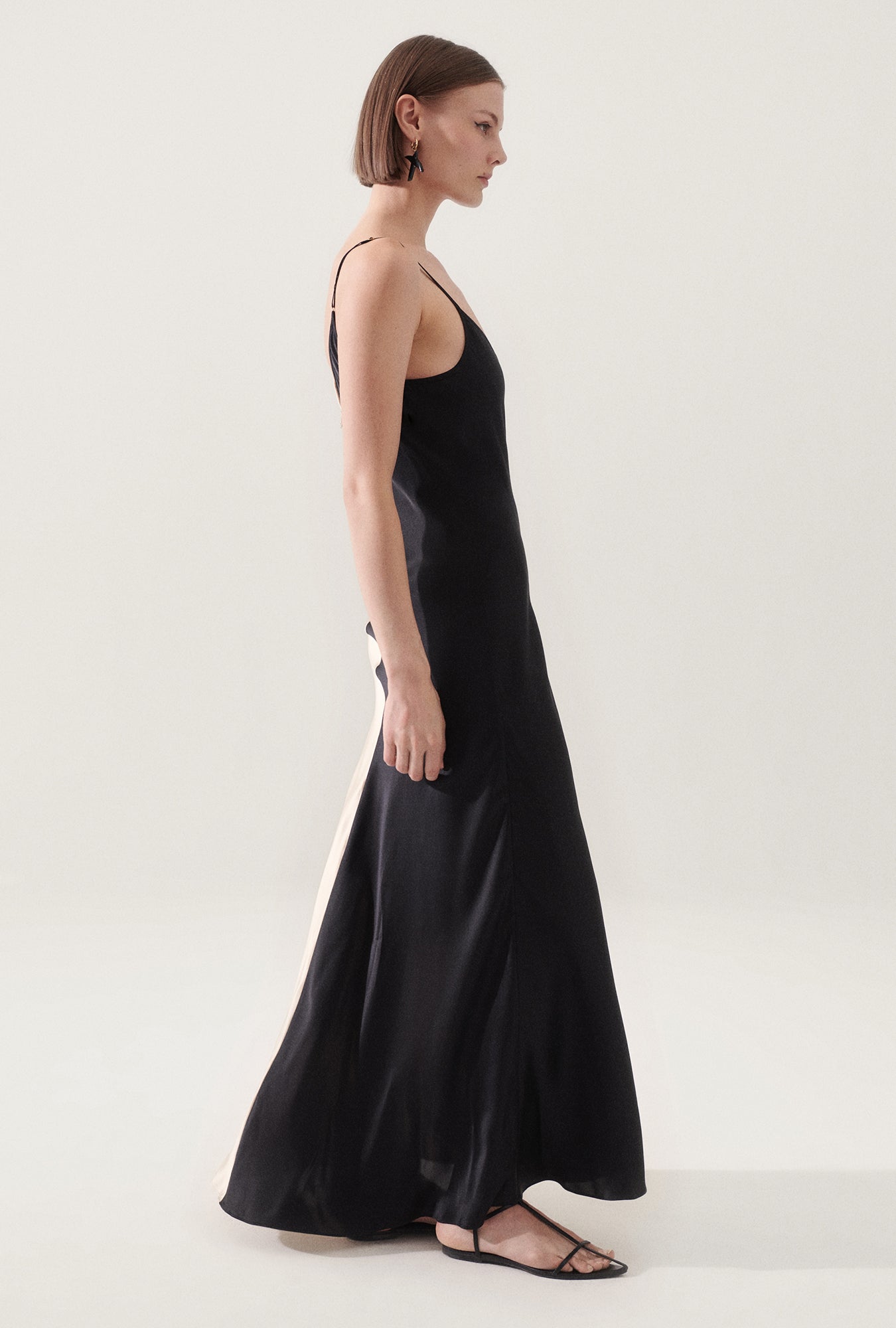Robe bicolore noisette/noir