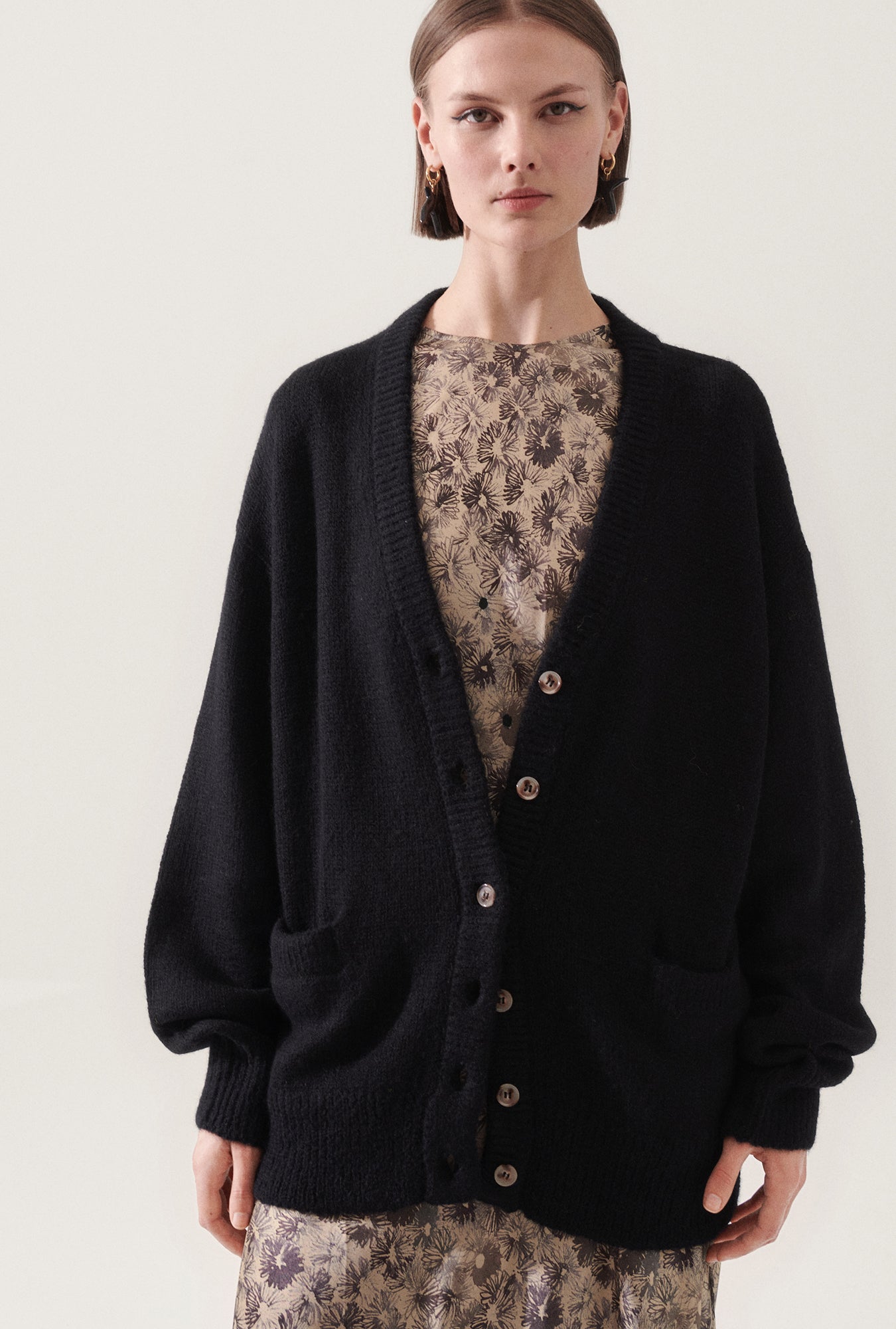 Gilet ample en alpaga noir