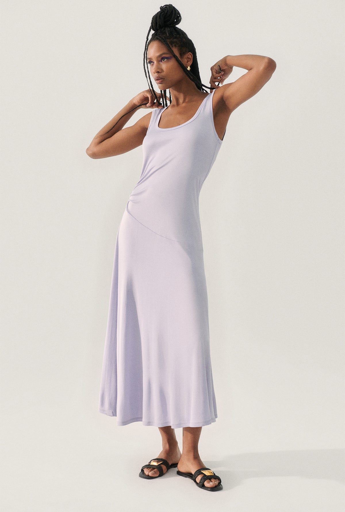 Robe sans manches en jersey lavande