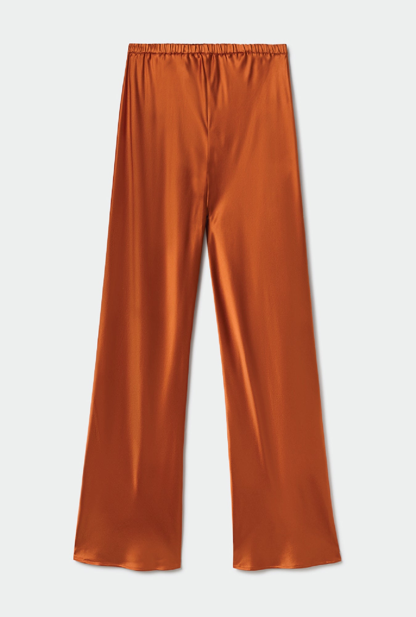 Pantalon coupe en biais couleur terre d'ombre
