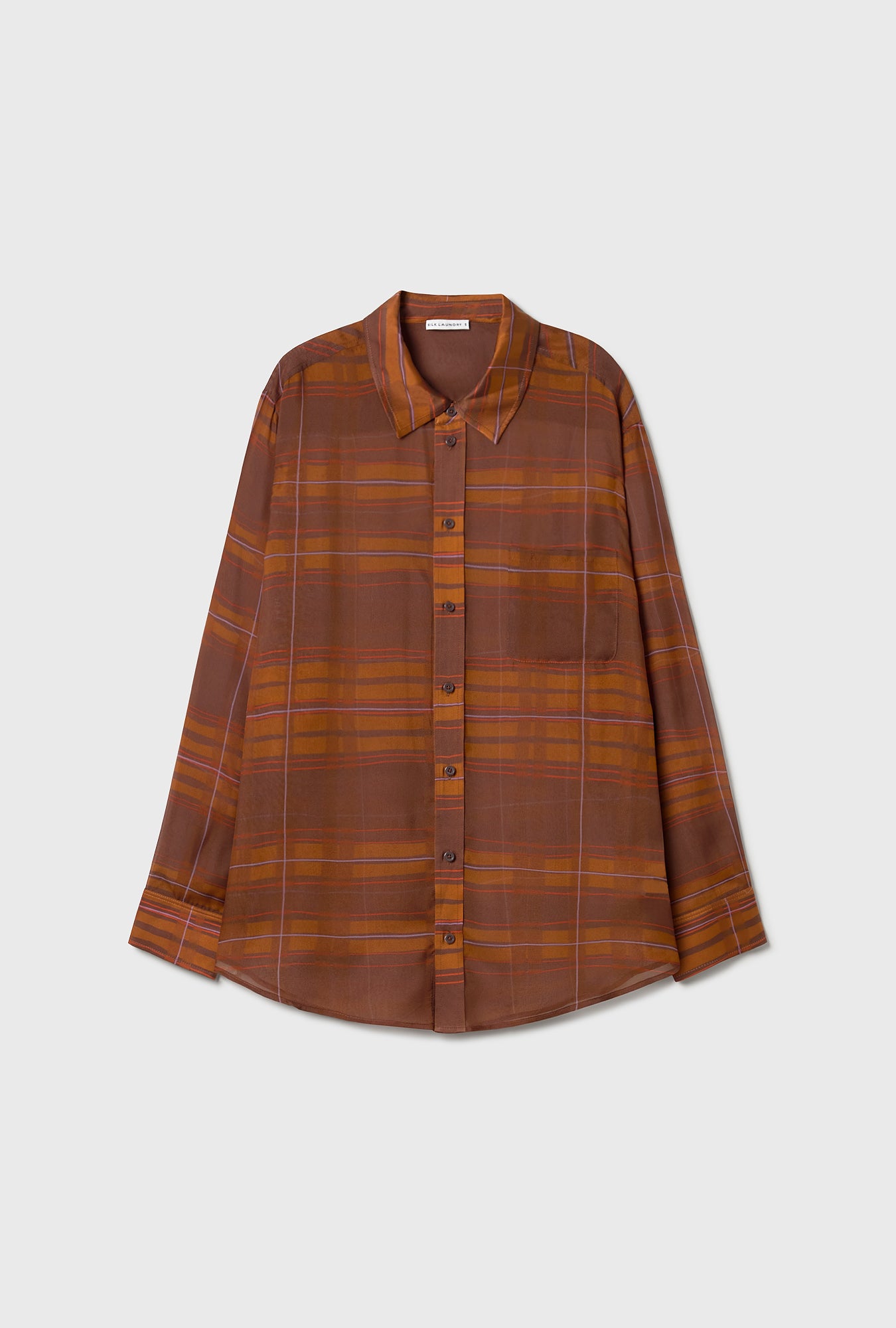 Chemise boyfriend en mousseline de soie à carreaux Root