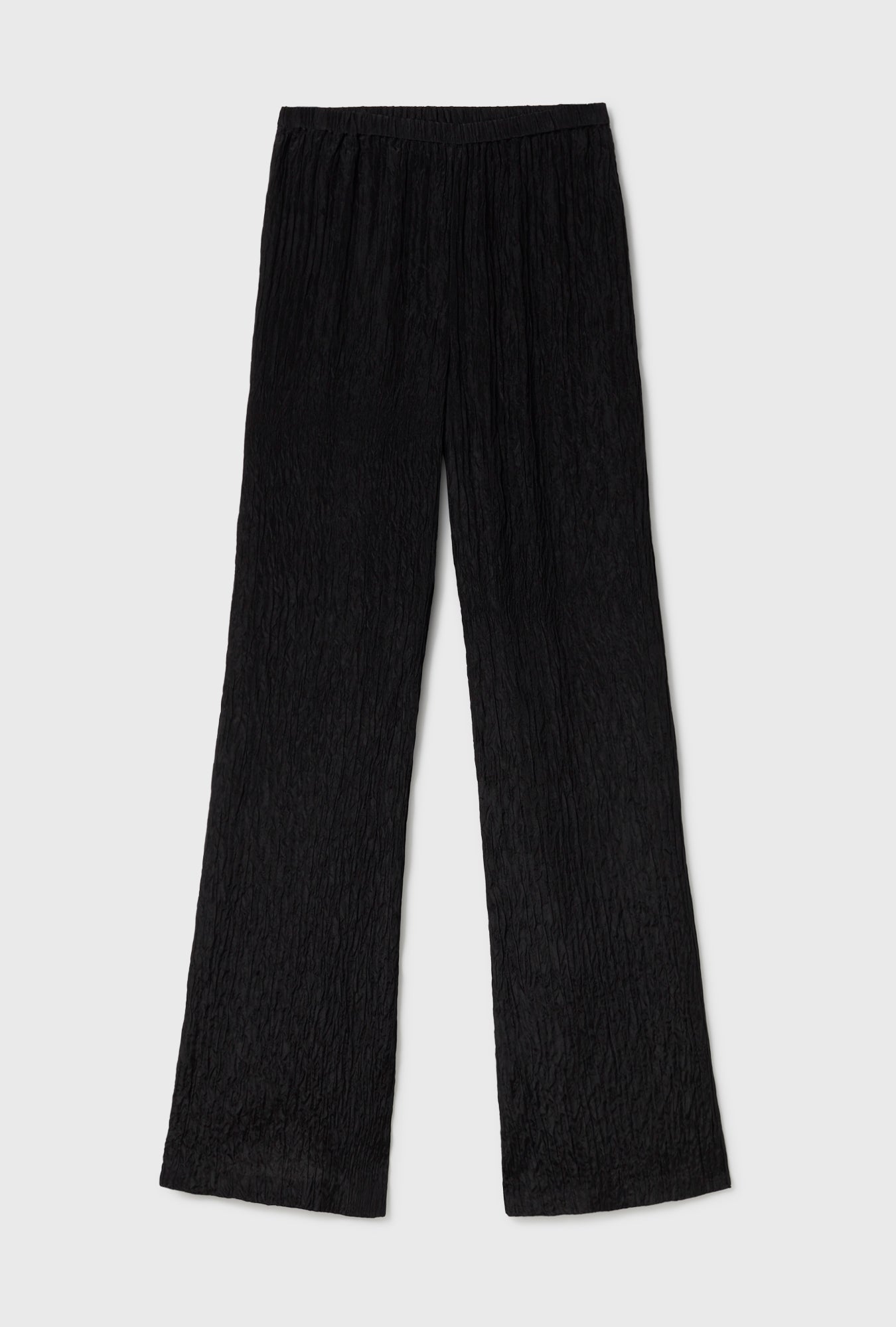Pantalon évasé froissé noir