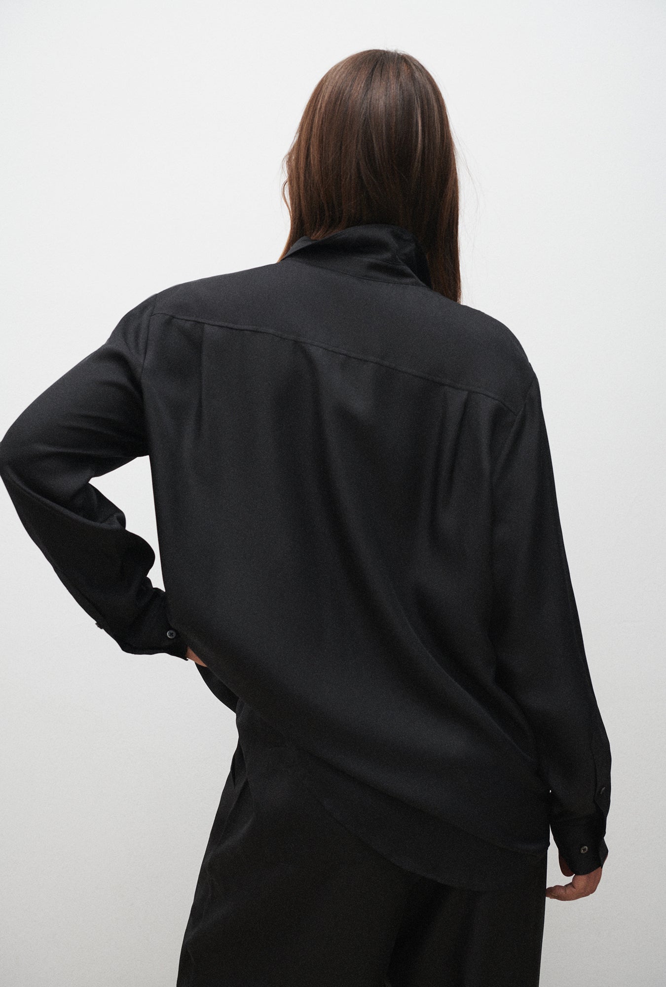 Chemise Boyfriend en Sergé Noir