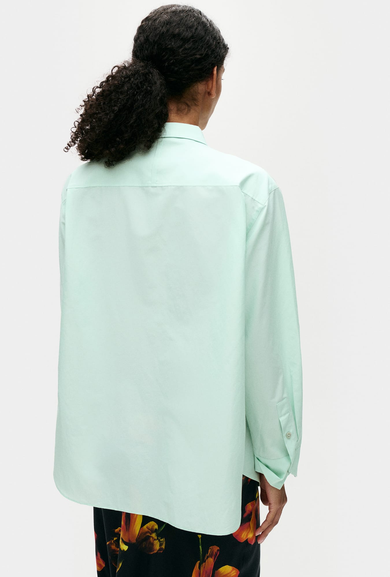 Chemisier plissé en coton et soie motif Dew