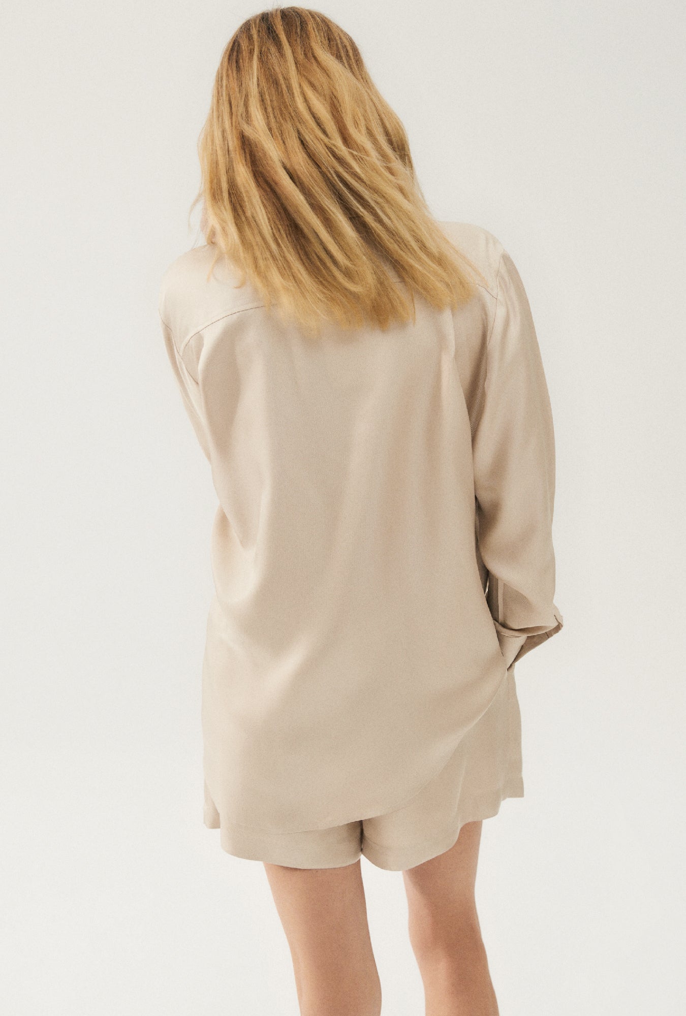 Chemise Boyfriend en Twill Noisette