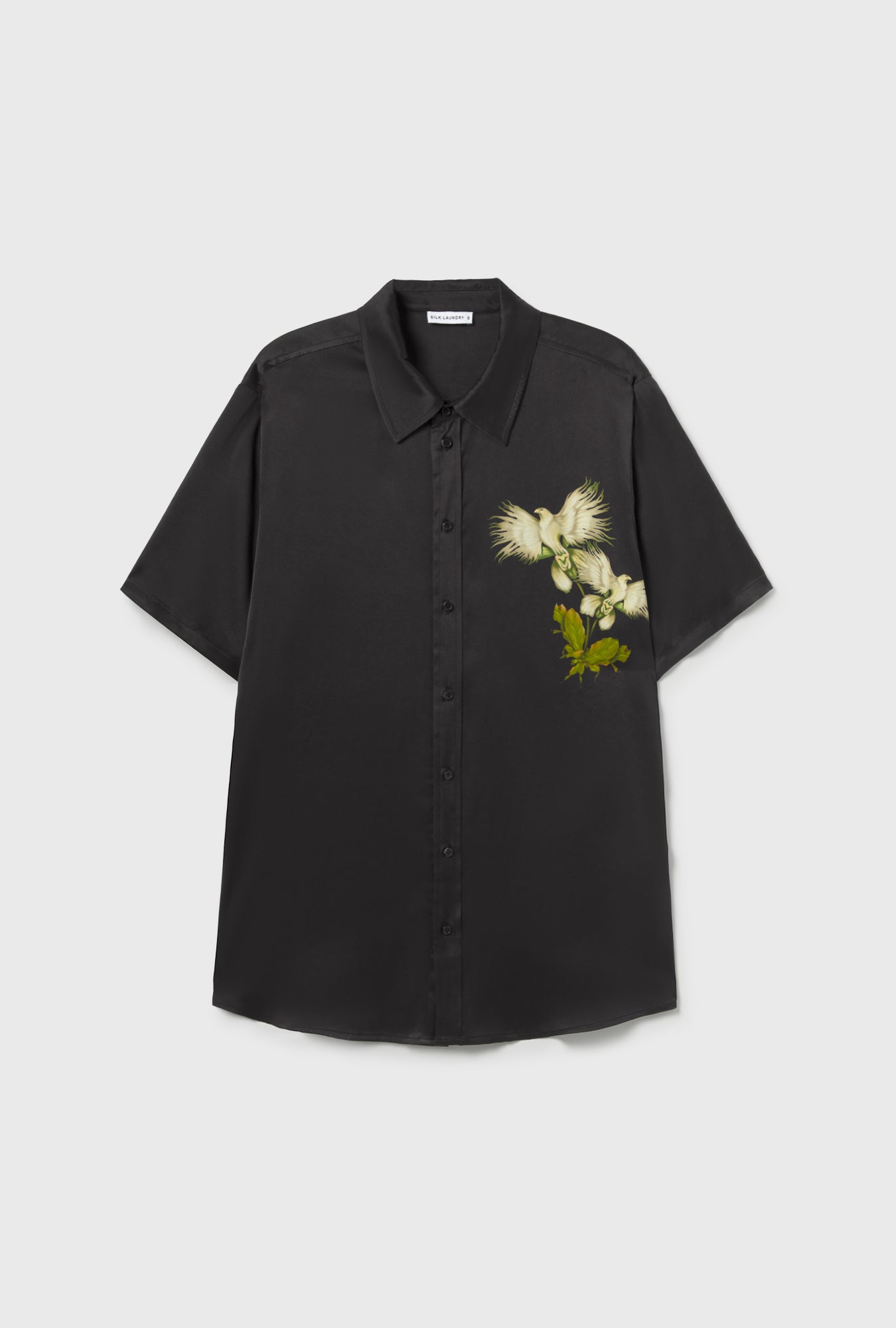 Chemise coupe décontractée à manches courtes coloris blanc cassé