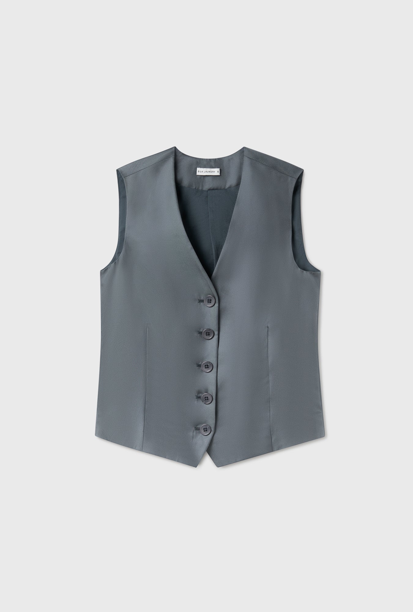 Gilet en twill ardoise