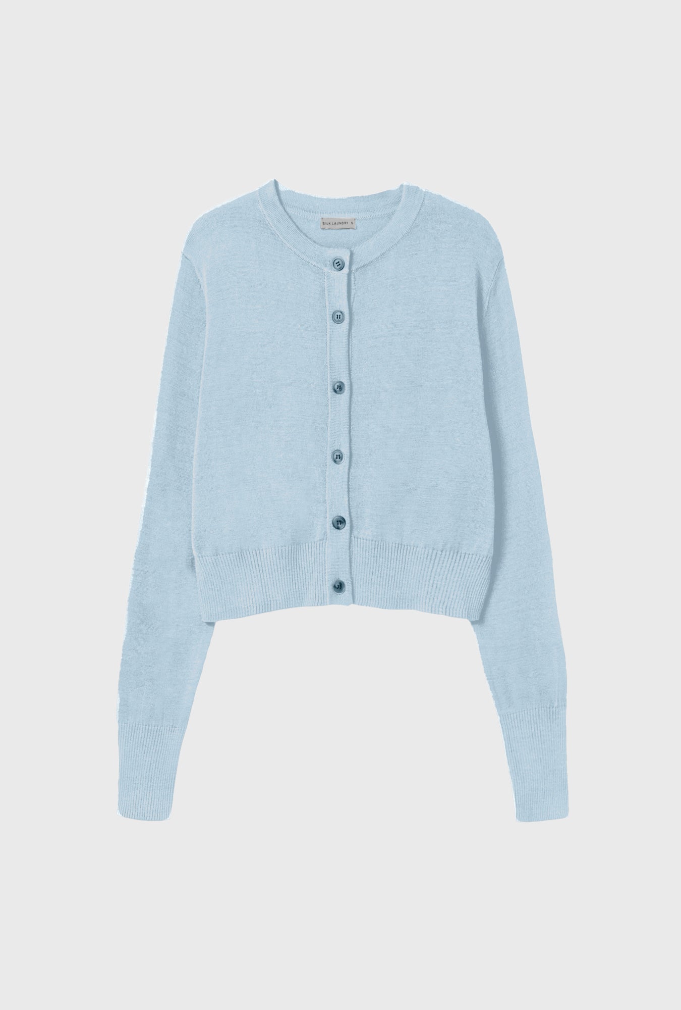 Gilet court en laine bleu pervenche