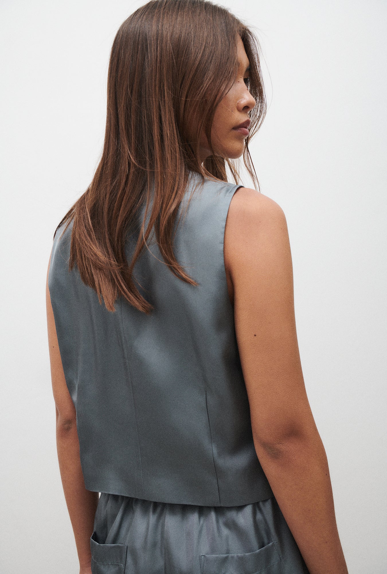 Gilet en twill ardoise