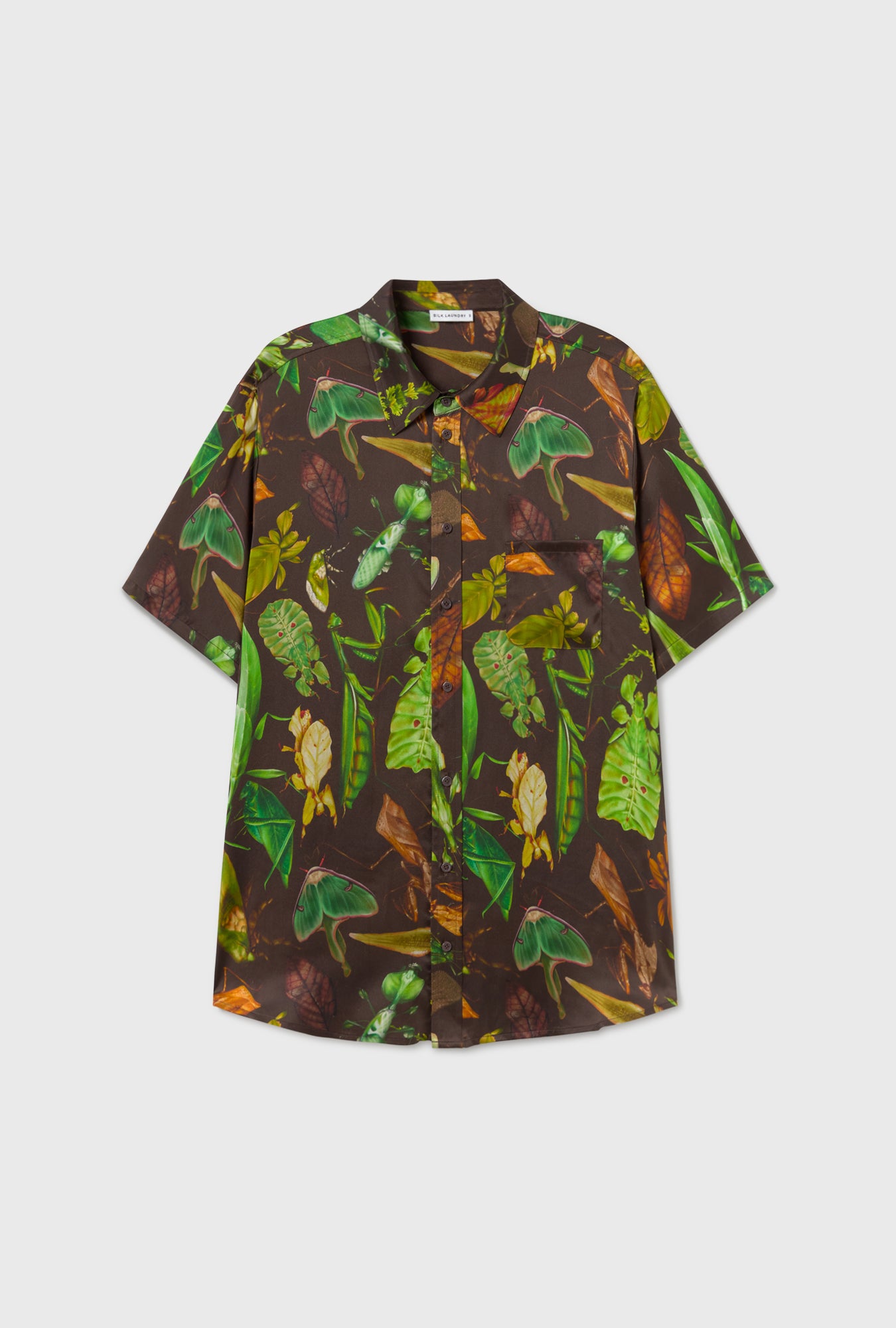 Chemise Boyfriend à Manches Courtes Imprimé Camouflage Insectes