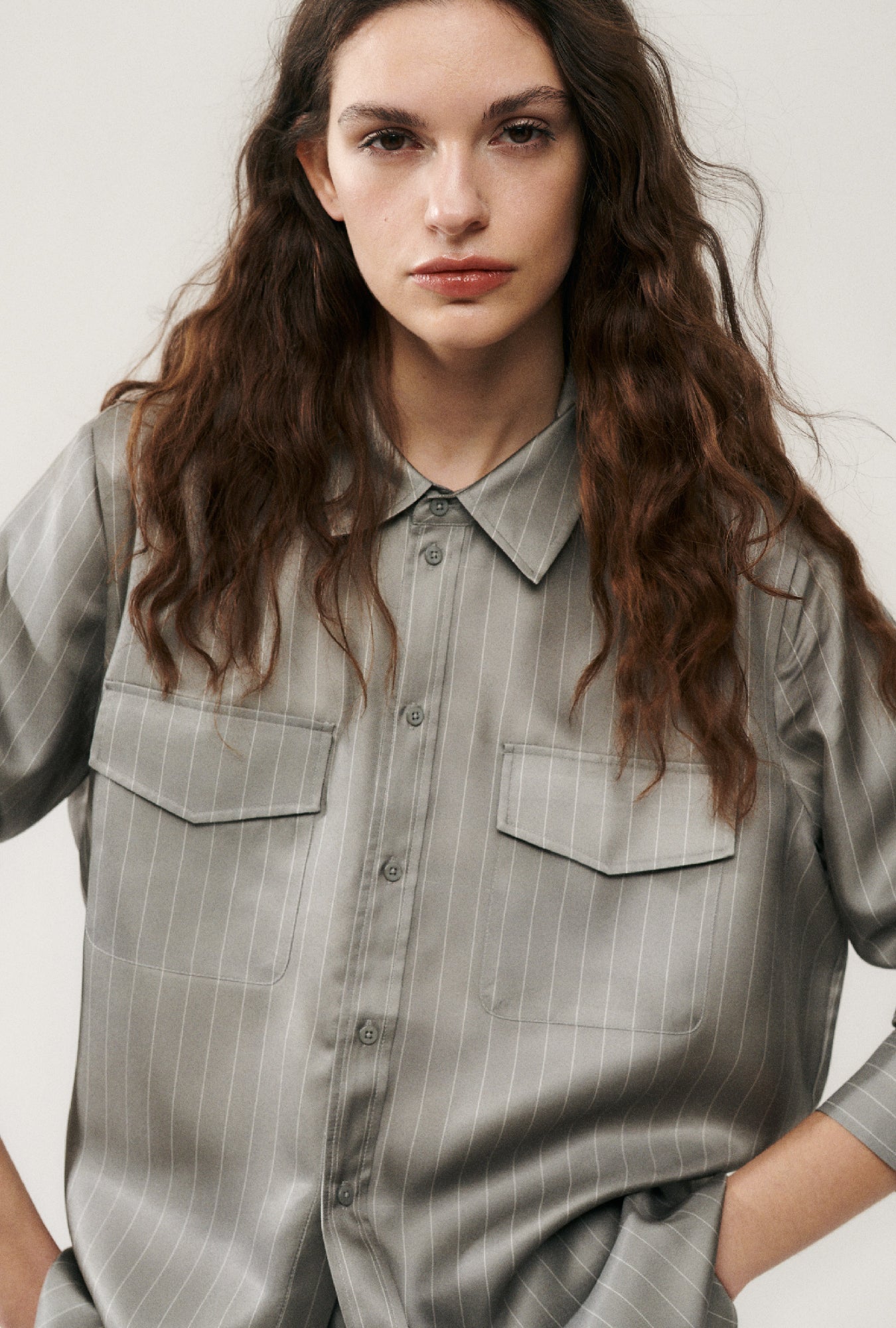 Chemise Boyfriend en sergé à rayures fines Moon