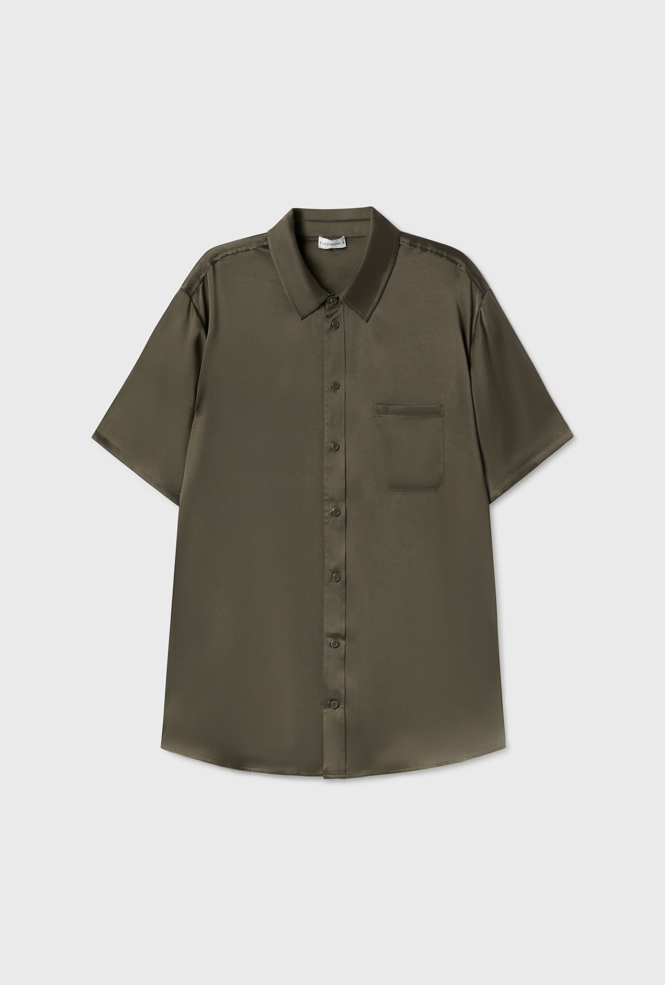 Chemise ample à manches courtes vert pin
