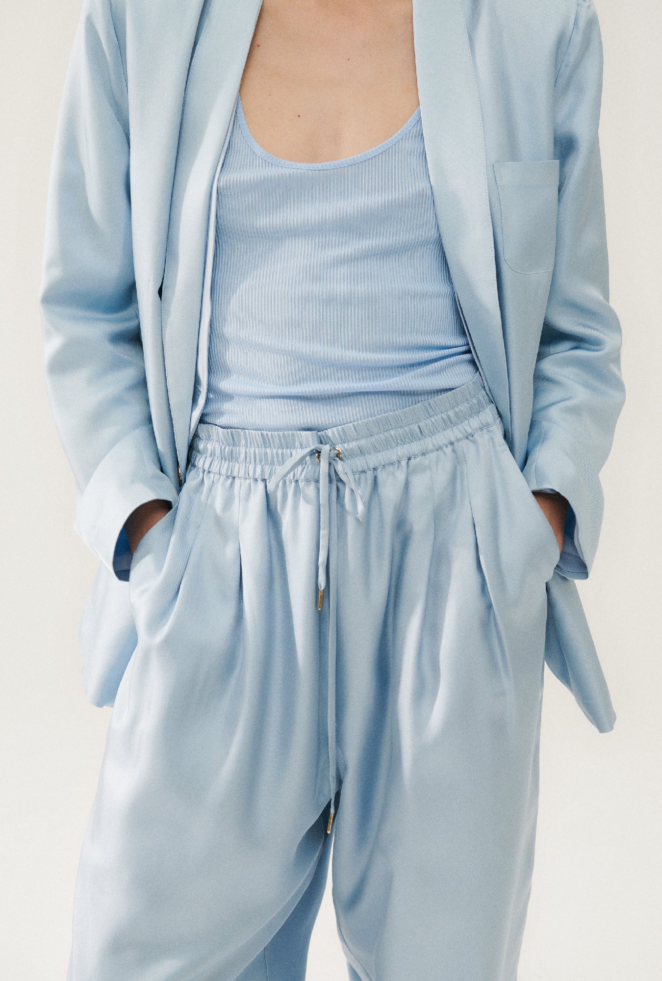 Pantalon ample en sergé Sky