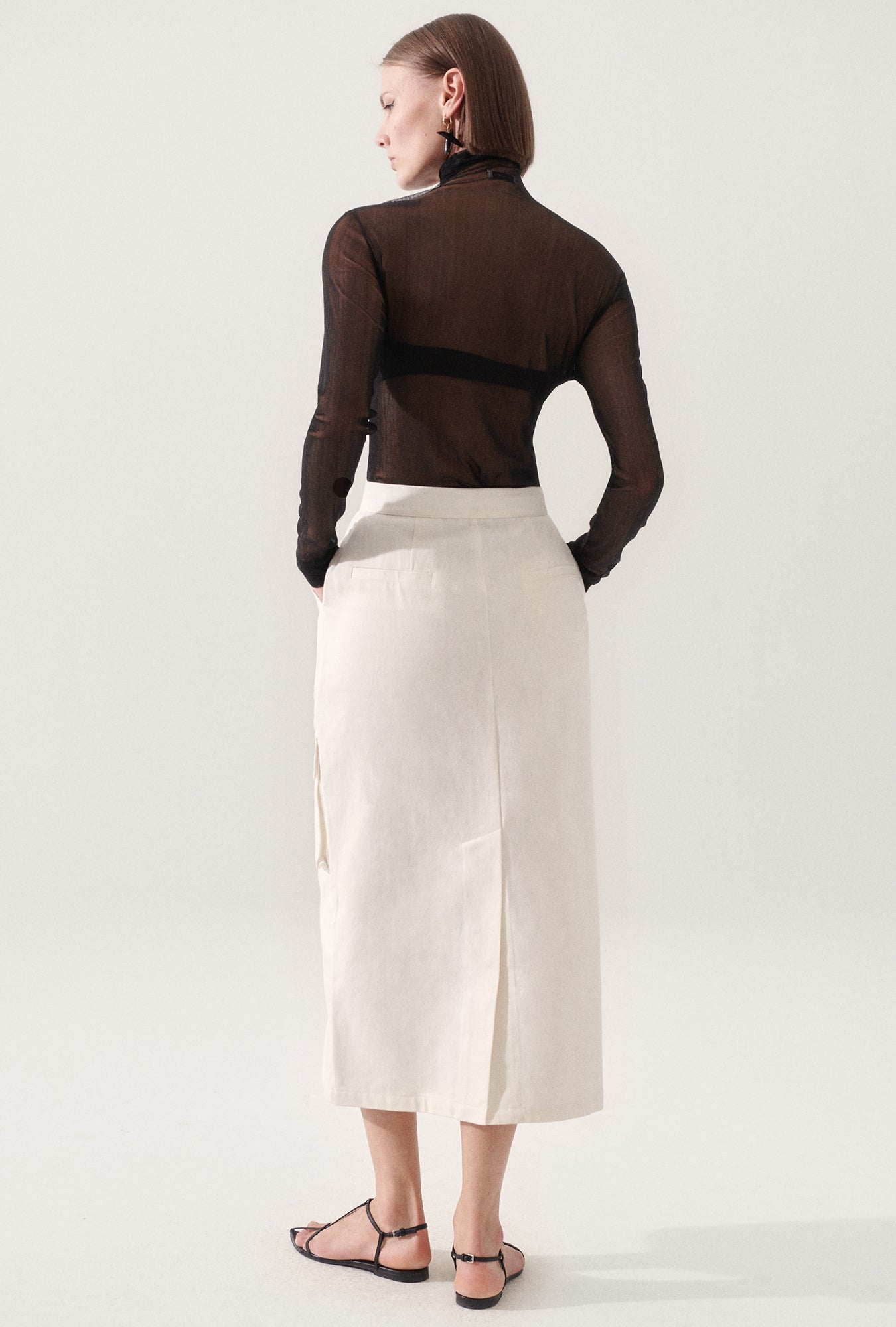 Jupe cargo en toile Naturel