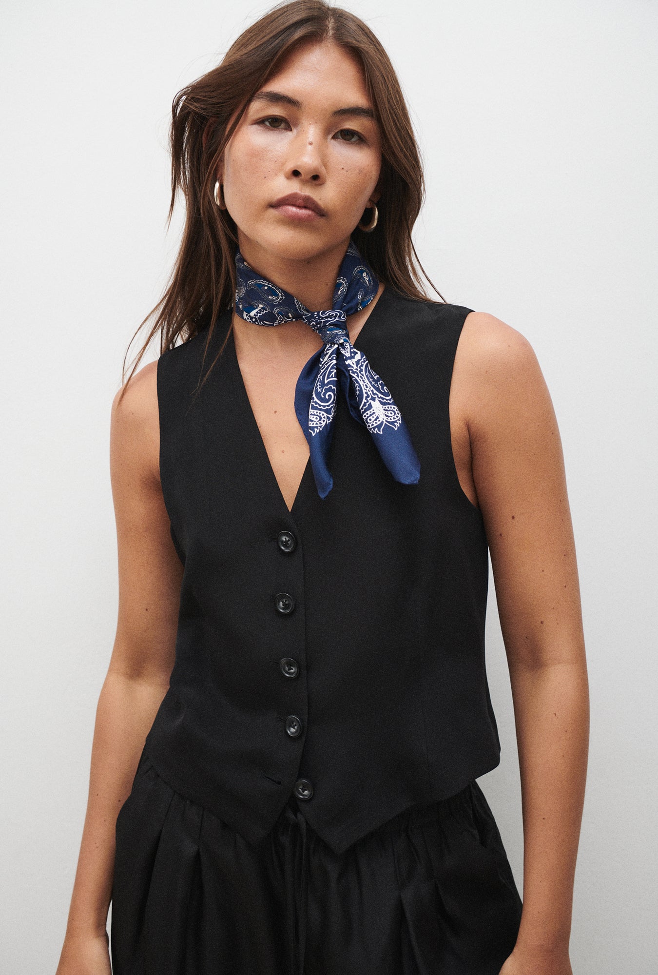 Gilet en sergé noir