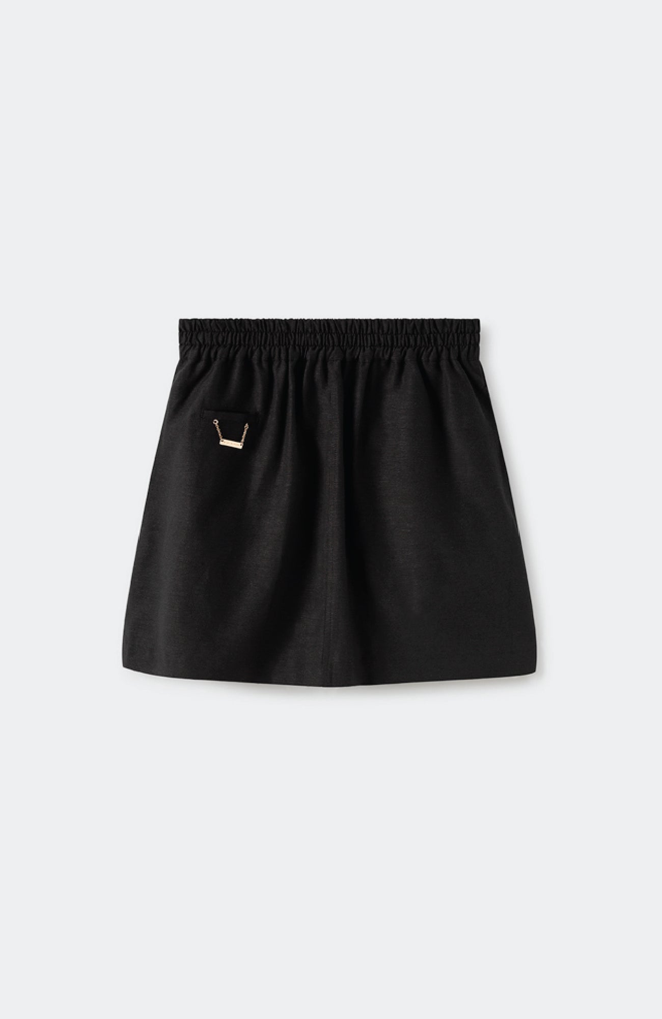 Mini-jupe trapèze noire en mélange de Yak
