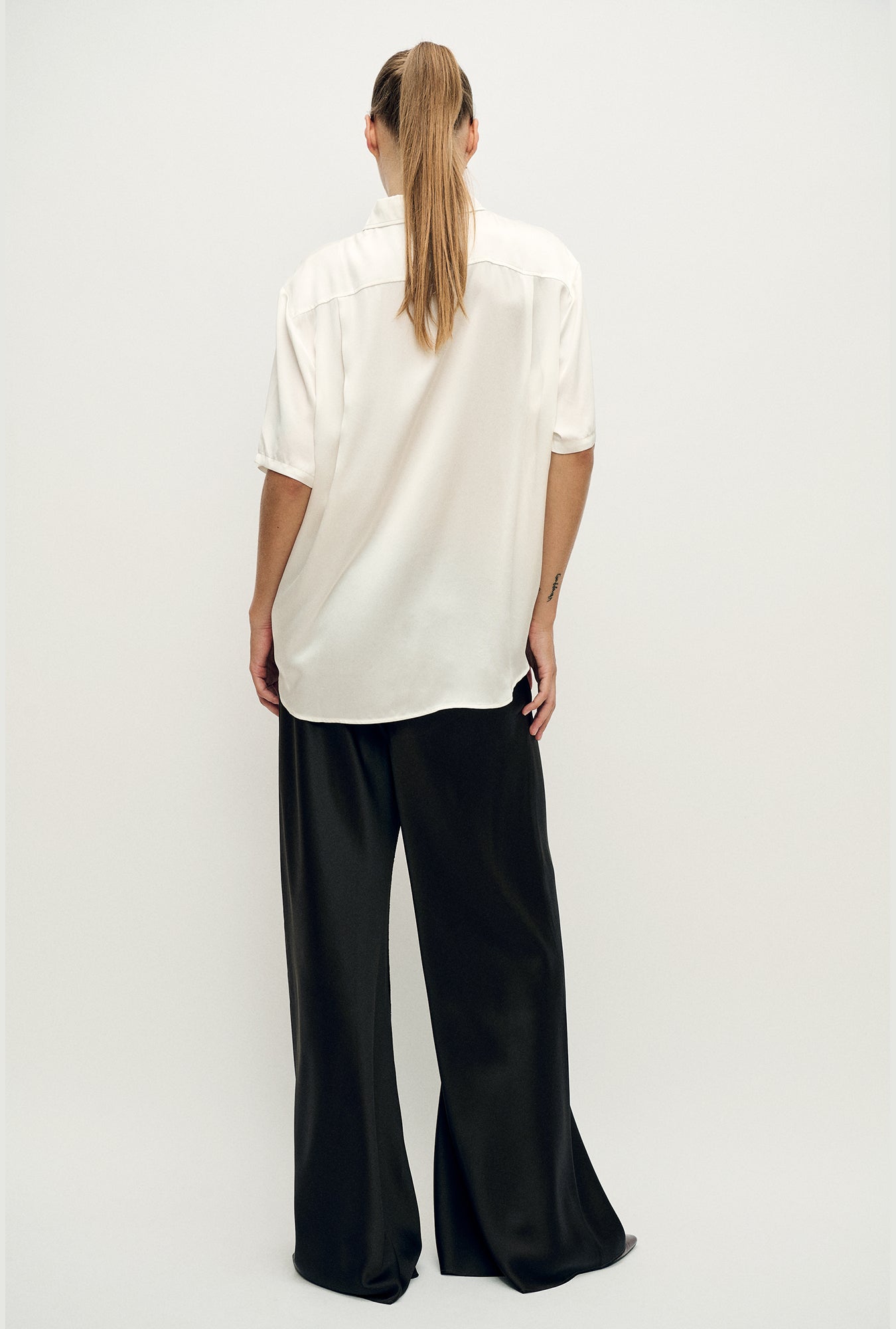 Chemise Boyfriend Manches Courtes Blanche
