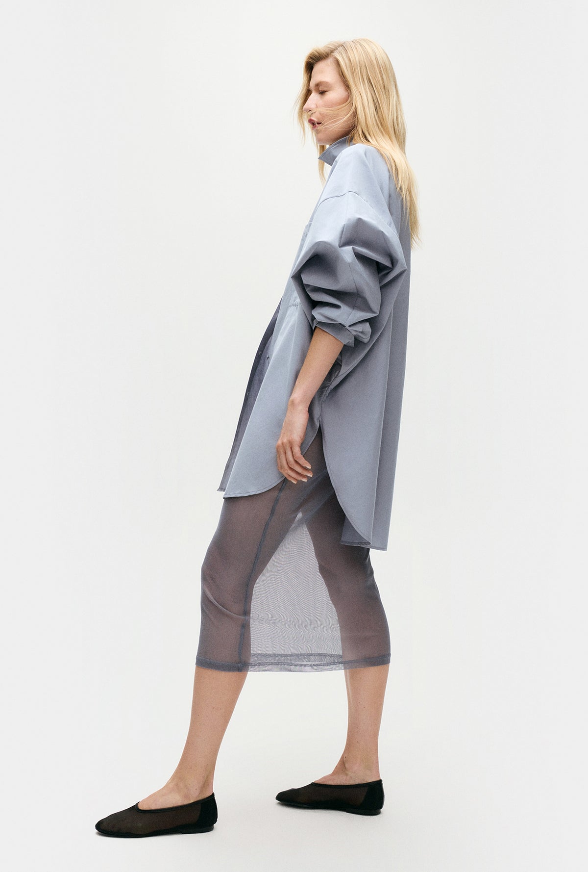 Chemise ronde en coton et soie Storm