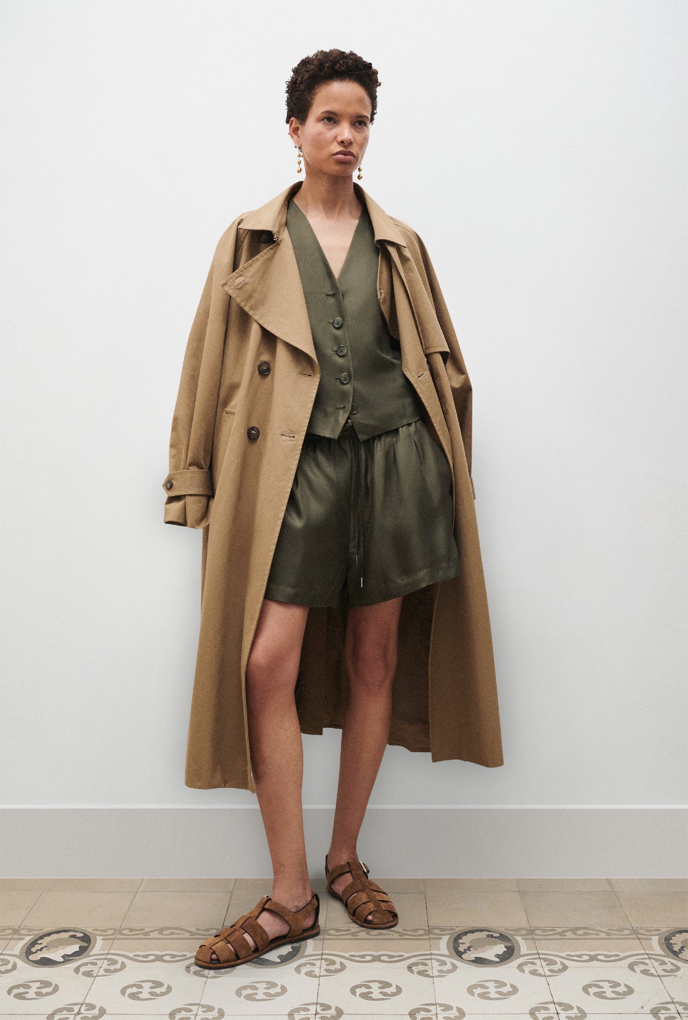 Gilet en sergé pin