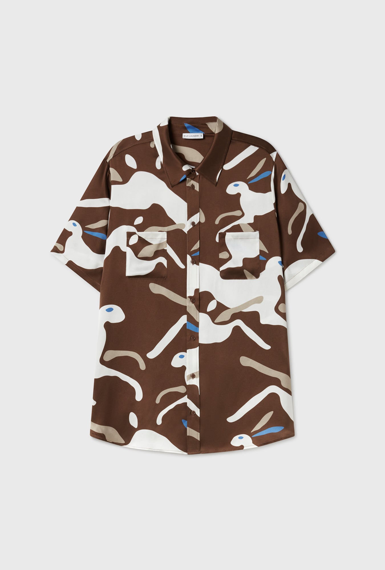 Chemise Boyfriend à Manches Courtes Lapin Terre Foncée