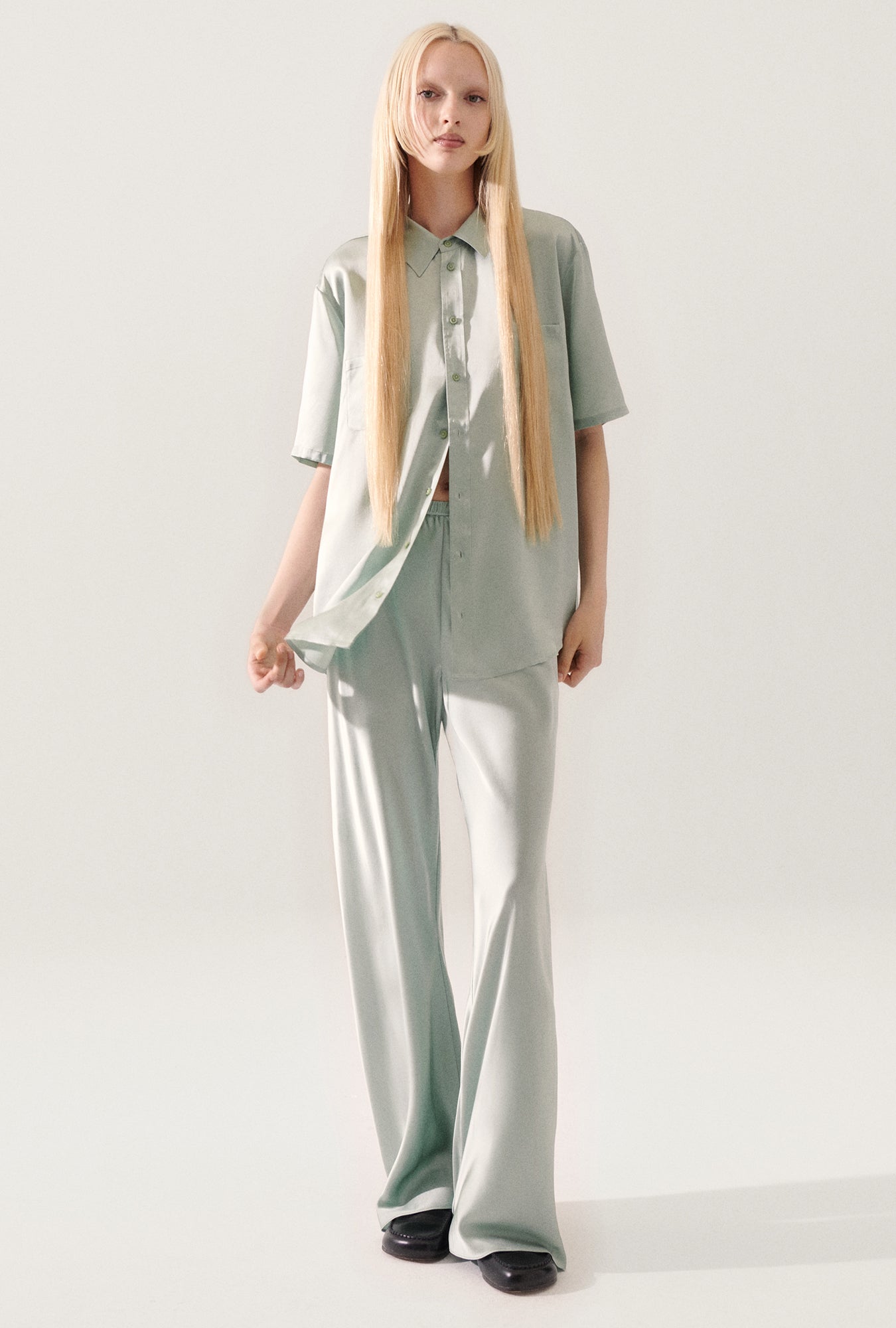 Chemise Boyfriend Manches Courtes Albâtre