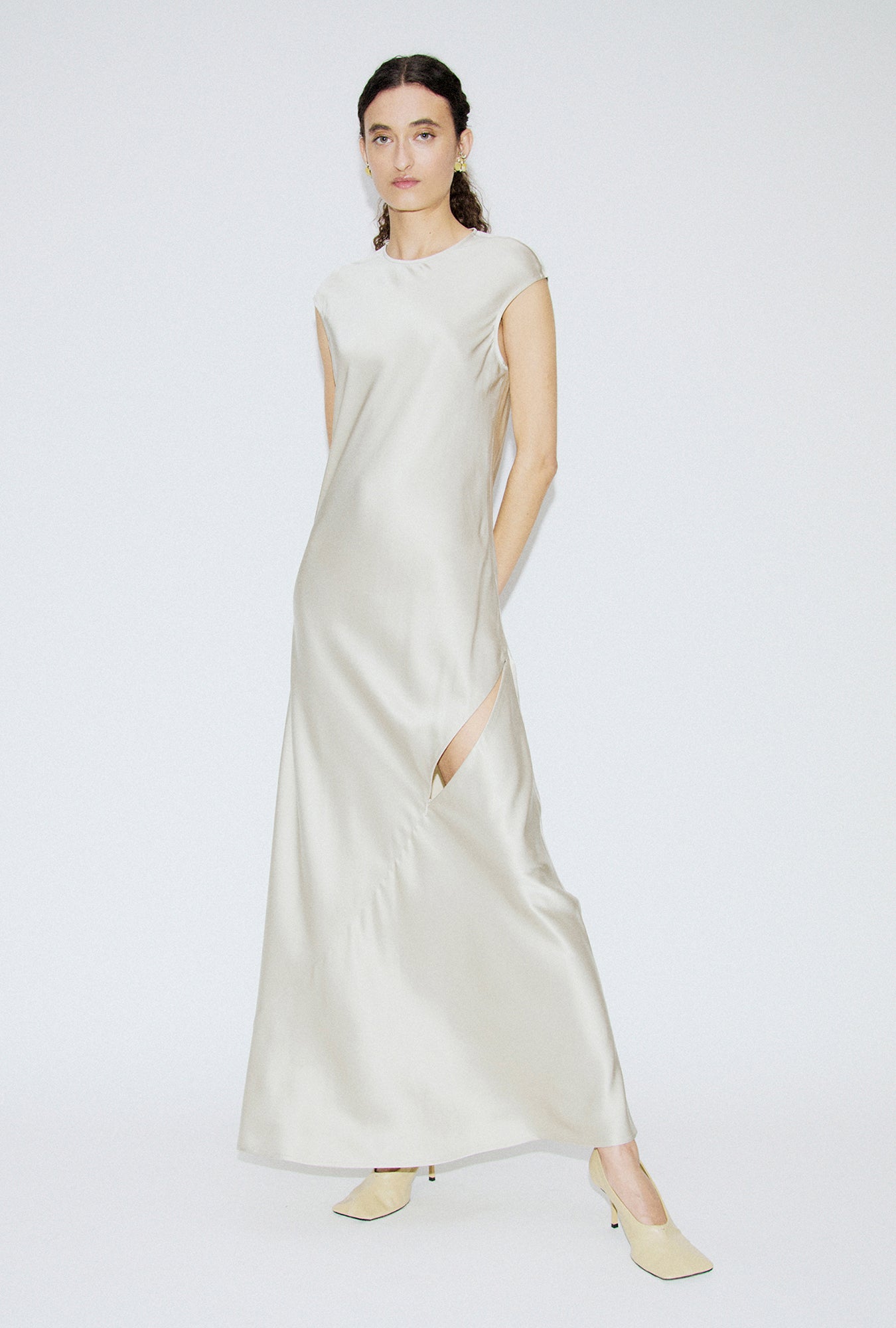 Robe drapée noisette