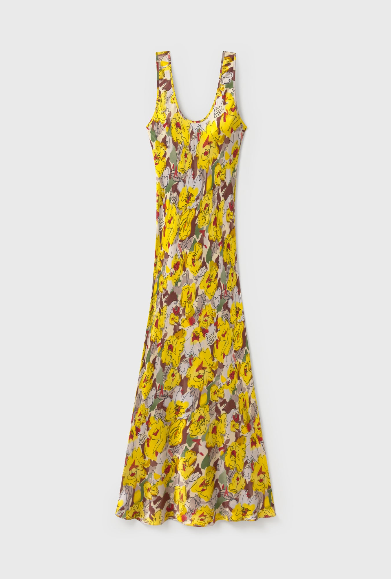 Robe à encolure dégagée imprimé tournesols