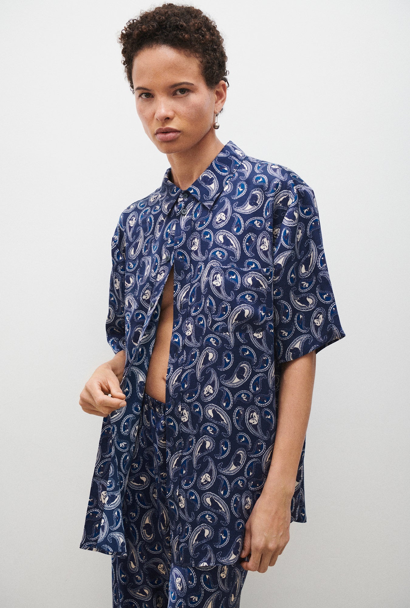 Chemise Boyfriend Manches Courtes Hounds Paisley