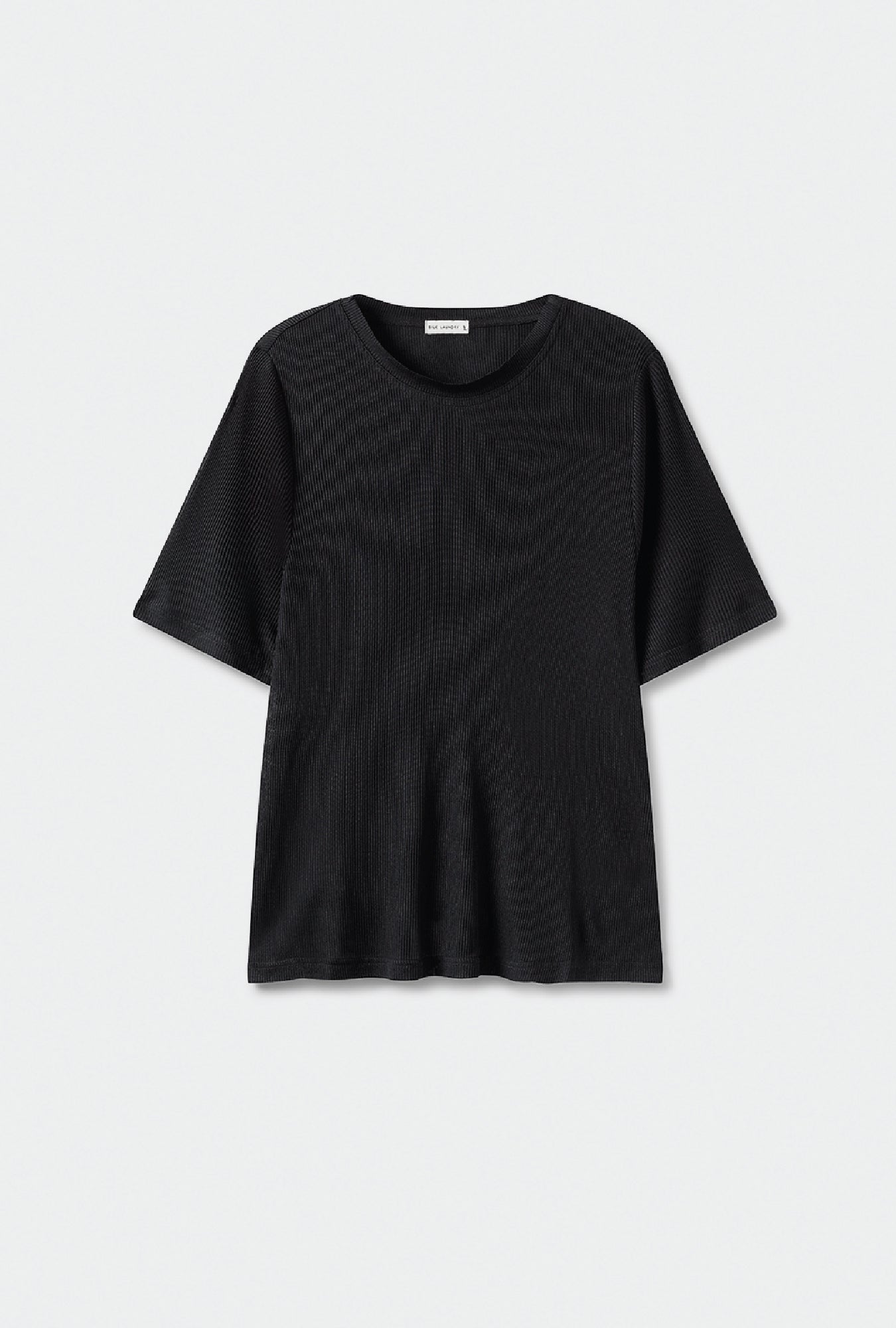 T-shirt côtelé noir