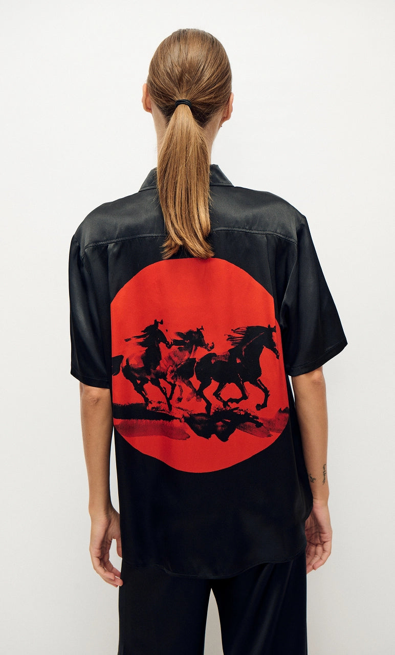 Chemise Boyfriend Manches Courtes Année du Cheval