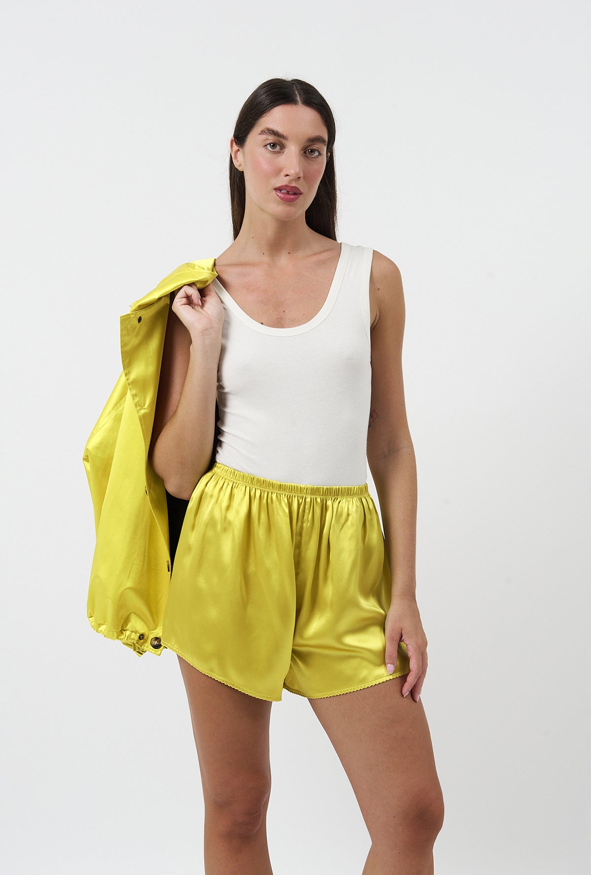 Mini Scallop Shorts Wood Poppy Yellow